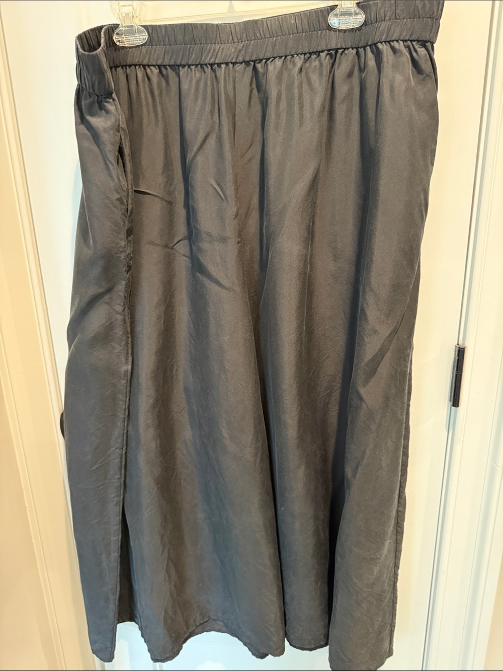 Eileen Fisher Black silk Wide-Leg Skirt Style Pants (1X)